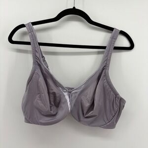 Olga Sheer Leaves Minimizer Bra 40D Purple Underwire Full Coverage 35002